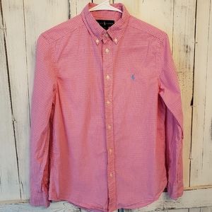 Ralph Lauren Boys Pink Plaid Shirt 14/16